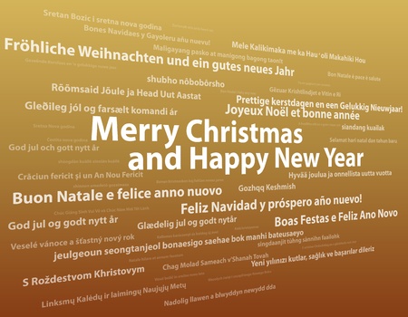 Vector illustration for a multi language christmas card cloudのイラスト素材