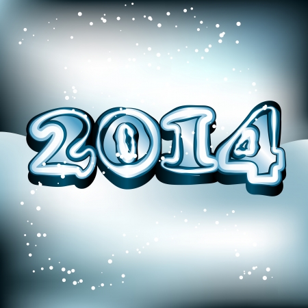 Illustration Of 2014 Text On Snowy Backgroundのイラスト素材