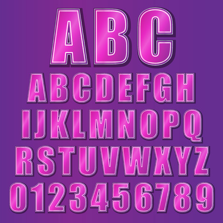 Vector illustration of a pink alphabet のイラスト素材