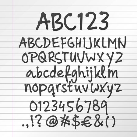 Vector illustration of a handwritten marker alphabetのイラスト素材