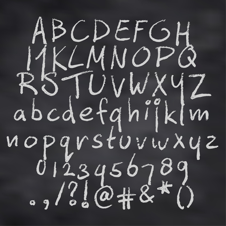 Vector illustration of alphabet in chalkのイラスト素材