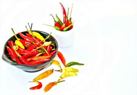 Hot spices, chili pepper aromatic ingredients on a white background, vitamins for the body