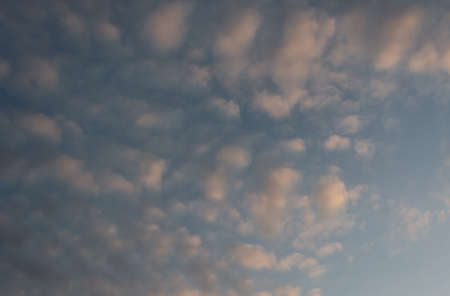 Colored clouds in blue sky, tropical landscape, South America nature, tropical forest