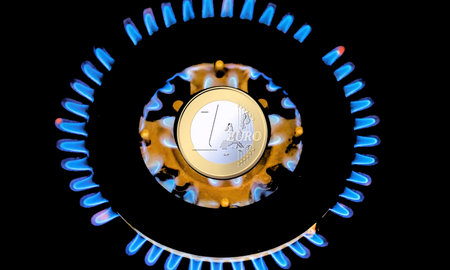 Gas burns in the burner, gas priceの写真素材