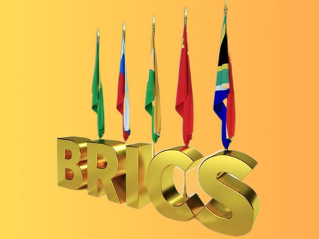 BRICKS flags, emblem and symbols of the BRICKS countriesの写真素材