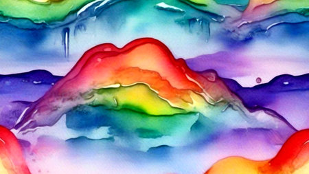 Rainbow watercolor, rainbow, pastel rainbow background, Colored pastel textures, color backgroundの素材