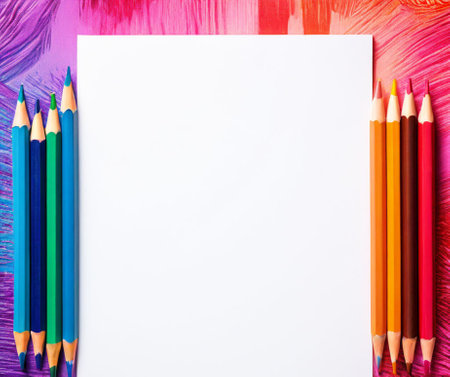 color banner with pencils for notesの素材