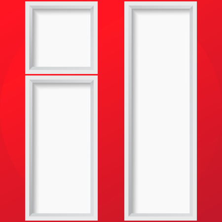 Set vector illustration 3D frames design on a red background, EPS10.のイラスト素材