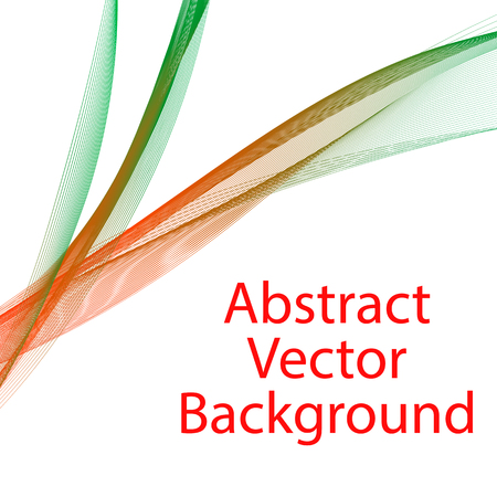 Abstract green wavy lines. Colorful vector background. Green and red smoke wave, EPS10のイラスト素材