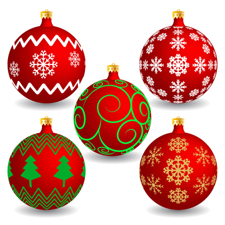 Set of isolated realistic Christmas balls, vector illustration EPS10.のイラスト素材