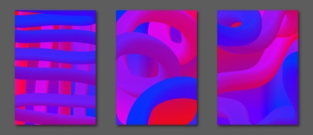 Wave liquid. Collection gradient covers with fluid shapes. Trendy vector illustration EPS10 for Your...