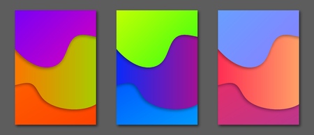 Modern colorful posters set. Gradient shapes composition. Eps10 vector. A4 size.
