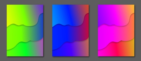 Modern colorful posters set. Gradient shapes composition. Eps10 vector. A4 size.のイラスト素材