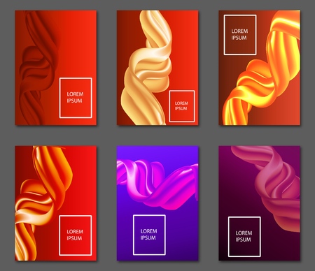 Collection A4 abstract fluid colorful shapes covers, EPS10のイラスト素材