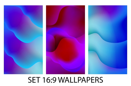 Set liquid colorful layers wallpapers. Vector backgrounds for mobile app, brochures, design templates and business presentation.のイラスト素材