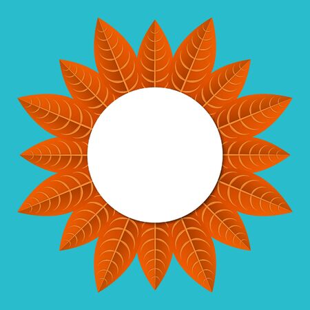 Autumn vector background with orange leaves.のイラスト素材