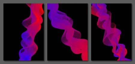 Collection colorful a4 cover templates with smoke fluid wavy shape. For flyers, posters, cards,...