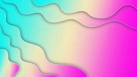 Abstract paper cut background with relief layers. Vector colorful composition with fluid wavy shapes. Applicable for wallpapers, banners, business presentations, flyers, posters and invitations.のイラスト素材