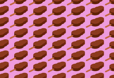 Seamless pattern with ice cream on a stick.のイラスト素材