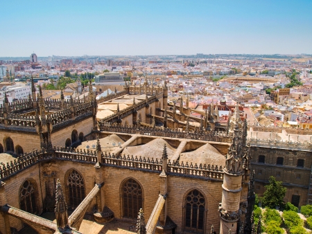 panorama of the city Seville, Spain の写真素材