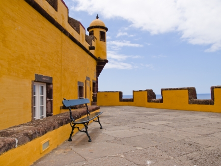 view of old castle Fortaleza de Sao Tiago in Funchal, Madeira, Portugal のeditorial素材
