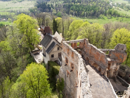 view the ruins of the castle of Grodno, Poland のeditorial素材