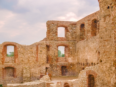 Siewierz Castle - a ruined gothic castle in Polandの写真素材