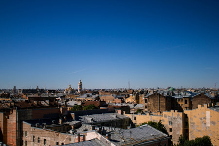 Saint Petersburg, Russia, may 2019, Roofs Of St. Petersburg. Beautiful view of the city from above.のeditorial素材