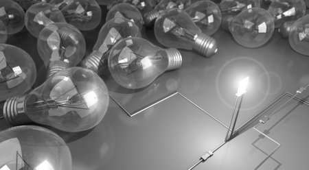 Classic Lamps and Led - 3D Rendering