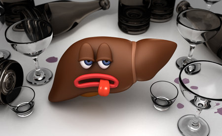 Liver and Alcoholism - 3D Renderingの写真素材