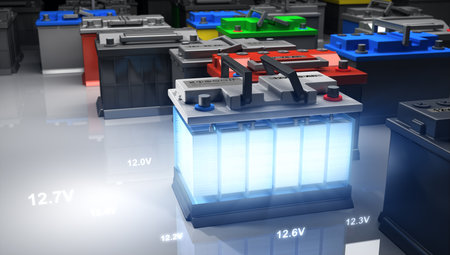 Battery for Car - 3D Renderingの写真素材