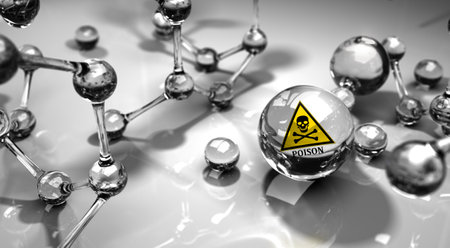 Chemical Structure and Poison - 3D Renderingの写真素材