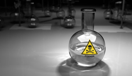 Toxic Liquid in Bottle - 3D Renderingの写真素材