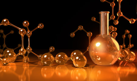 Abstract Oil Molecules - 3D Renderingの写真素材