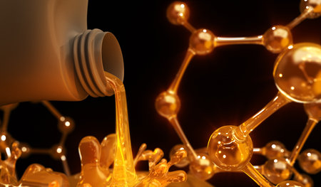 Oil and Molecules - 3D Renderingの写真素材