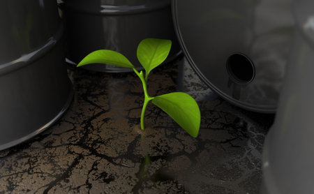 Oil and Ecology - 3D Renderingの写真素材