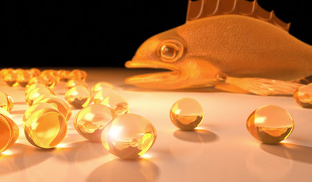 Capsules with Fish Oil - 3D Rendering - 3D Renderingの写真素材