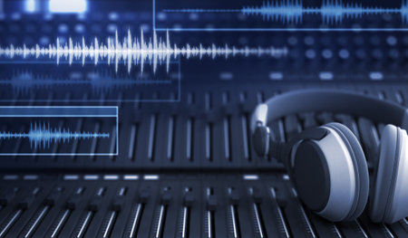 Headphones and Audio Tracks - 3D Rendering