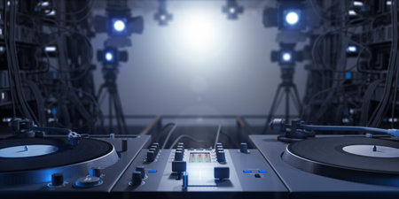 Vinyl Players and Mixer - 3D Rendering