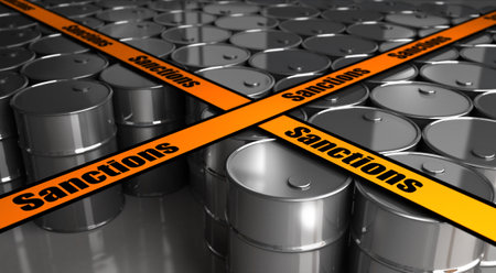 Barrels and Sanctions - 3D Renderingの写真素材