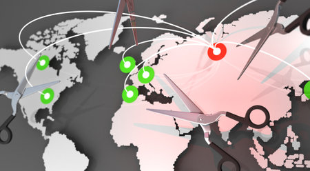 international crisis. 3D rendering.の写真素材