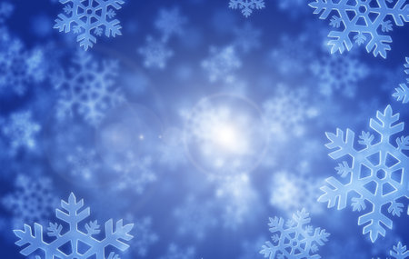 Snowflakes and Light - 3D Renderingの写真素材