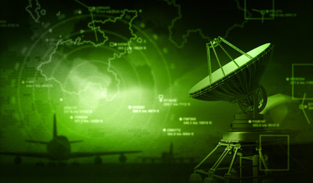 Radar with targets in actionの写真素材
