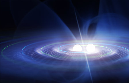 Gravitational waves in the binary systemの写真素材