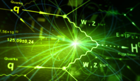 Higgs Boson and collision of particlesの写真素材