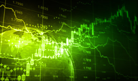 Financial symbols of the stock marketの写真素材