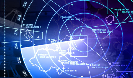 Radar with targets in actionの写真素材