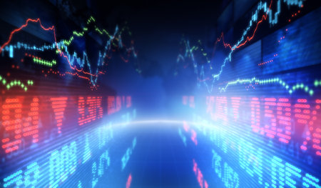 finance symbols of stock marketの写真素材