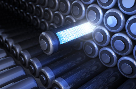 Battery and Electricity - 3D Renderingの写真素材