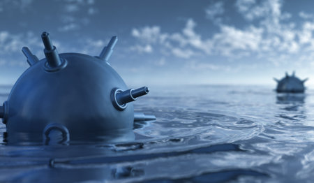 Mines in the Sea - 3D Renderingの写真素材